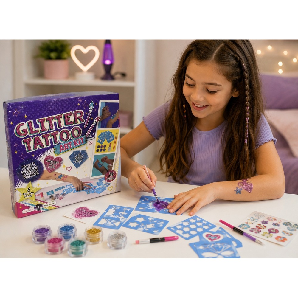 Original Stationery Creative Glitter Tattoos Kit NEW